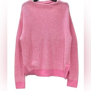 Pink Ribbed Knit Cowl & Turtlenecks Sweater NEW BOX25